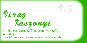 virag kaszonyi business card